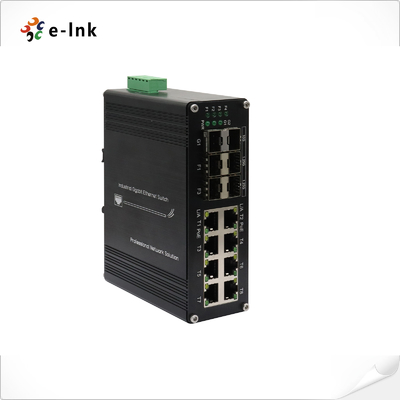 Industriële 8-poorts 10/100/1000T + 4-poorts 1G SFP + 2-poorts 10G SFP+ Ethernet-switch