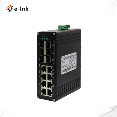 Industriële 8-poorts 10/100/1000T 802.3at PoE + 4-poorts 1G SFP + 2-poorts 10G SFP+ Ethernet-switch