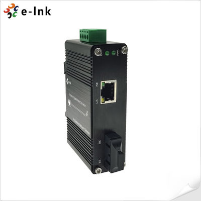 Mini Industrial 100/1000BASE-X tot 10/100/1000BASE-T 30W PoE+ Media Converter ondersteunt Full/Half-duplex, automatische onderhandeling