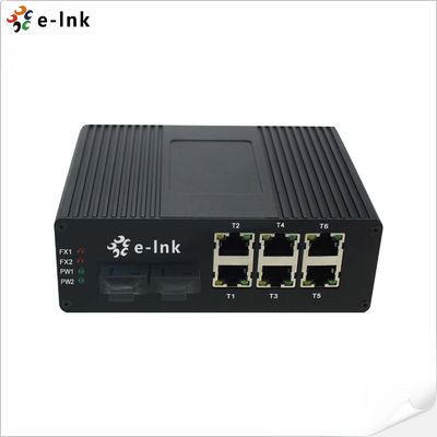 Industriële 6-poort 10/100Base-T + 2-poort 100BASE-FX Ethernet-switch