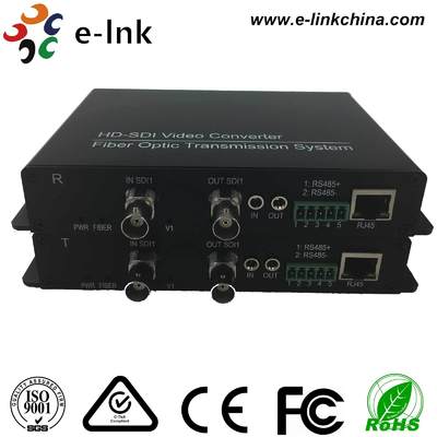 SD/HD/3G-SDI + RS485/RS422/RS232 Gegevens + 10/100M Ethernet over Fiber Converter