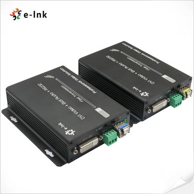DVI + 1Ch Bidirectional Stereo Audio + 1Ch RS232 over Fiber Optic Extender Speciale ondersteuning 1600*1200 @60HZ