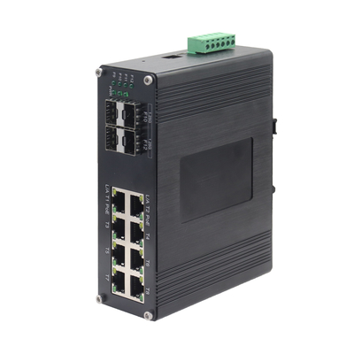 Industriële 8-poorts 10/100/1000T 802.3at PoE + 4-poorts 1000X SFP Managed Ethernet Switch