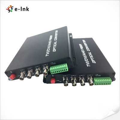 4Ch HD-AHD/HD-CVI/HD-TVI/CVBS 4-in-1 Video Fiber Converter met industrieel breed bereik aan bedrijfstemperatuur