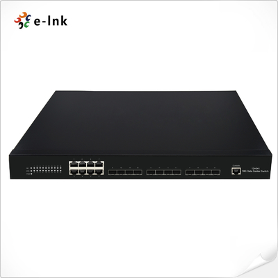 12 10G SFP+ vezelpoorten + 8 10/100/1000M koper RJ45-poorten Managed Ethernet Fiber Switch