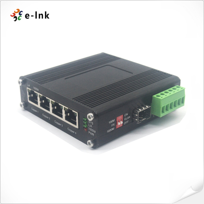 Industriële 4-poort 10/100/1000Base-T + 1-poort 100/1000Base-X SFP Ethernet-switch met 110~230VAC-ingang