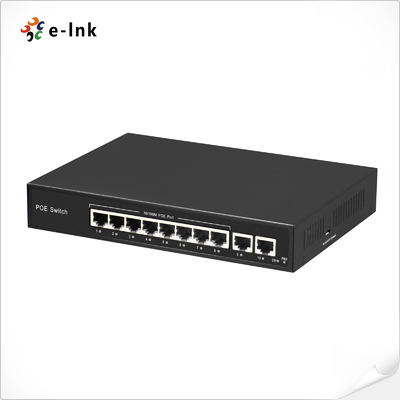 8-poorts 10/100BASE-T PoE en 2-poorts 100BASE-T Uplink Ethernet Switch