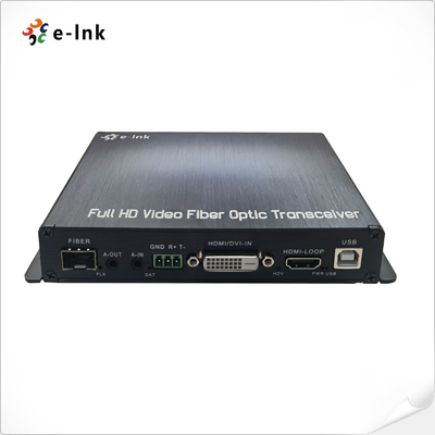 1Ch 1080P DVI + 1Ch USB KVM + 1Ch RS232 + 1Ch Bidi Stereo Audio + 1Ch GPIO over Glasvezel Extender