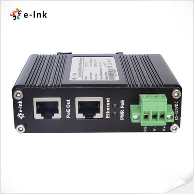 80~320VDC Power Input Industrial Gigabit PoE+ Injector with IEEE 802.3af/at compliant, supports a full 30 watt output