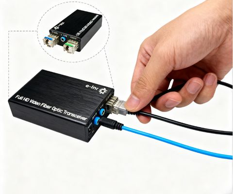 Mini-type DVI Glasvezel Extender met externe stereo audio