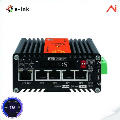 quality 4-poort 10/100/1000Base-T IEEE802.3at PoE+ 30W naar 1-poort 10/100/1000Base-T Uplink Mini Industrial AI Smart Managed PoE+ Ethernet Switch met Spanningsverhogersysteem factory