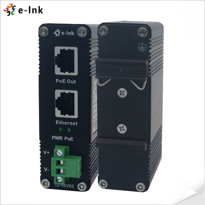 DIN Rail Industrial 802.3at 30W Gigabit PoE Injector Adapter 12~48V DC Power Booster fabrieksprijs
